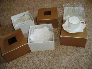 Juego de 8 tazas y platillos MIKASA 24 quilates hoja de oro Demitasse 1 roto $0 S/H Japón - Imagen 1 de 6