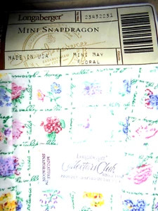 Longaberger Collector Club May Series MINI Snapdragon Basket Liner #23514231 NUEVO - Imagen 1 de 1