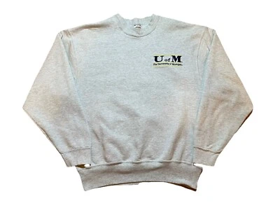 Vintage Michigan Wolverines Gray 90s USA Made Crewneck Sweater Size Medium - Image 1 of 4
