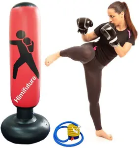 160cm Punch Bag, Inflatable Free-Standing Fitness Target Stand Tower Bag, Free a - Picture 1 of 8