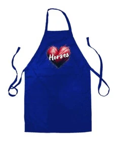 Love Heart Horses - Unisex Kids Apron - Horse Horseride Jockey Pony Equipment - Picture 1 of 9
