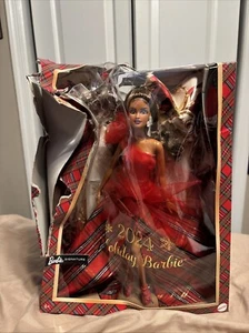 2024 Holiday Barbie Doll - Brown Hair - Latina BOX DAMAGE - Bild 1 von 7