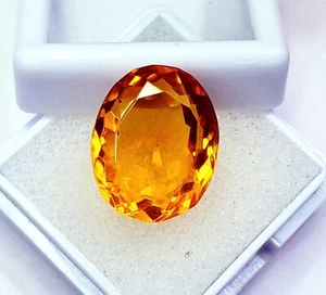 Brazilian Orange Citrine Oval Cut 12.60 Ct Certified Loose Gemstone - Picture 1 of 7