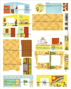 Vintage Fisher Price Little People #929 NURSERY SCHOOL LITHOS Stickers Decals !! - Picture 1 of 1