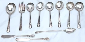 Wm Rogers 11pc silverplate AVALON CABIN butter knife gumbo serving spoon fork - Picture 1 of 10