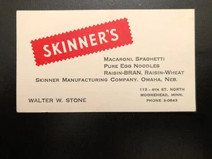 SKINNERS MANUFACTURING CO. OMAHA advertising Vintage Business Card Cereal z8086 - Imagen 1 de 2