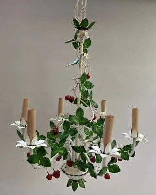 araña italiana vintage de fresa Tole Foto 1 de 4