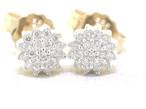 Paar Brillant Ohrringe Ohrstecker 585 Gelbgold 14Kt Gold total 0,12ct Brillanten - Bild 1 von 4
