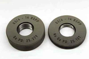 NEW G 3/4 14 BSPP SOLID PIPE THREAD RING GAGE .75 GO NO GO PD'S = 25.279 25.137 - Picture 1 of 1