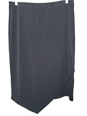 Chico's Black Stretchy Angled Hem Pull-On Midi Skirt Size 1 Medium - Изображение 1 из 4