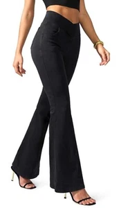 Pantalones de mezclilla acampanados Rammus 32L para mujer cruzados cintura alta campana parte inferior pantalones de mezclilla de moda - Imagen 1 de 5