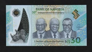 Namibia, 30 Dollar, 2020, P-18, UNC Gedenkpolymer, Nashorn - Bild 1 von 2