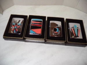 Zippo  LIGHTER INDIAN SOUTHWEST VINTAGE SERIES 4 PIECES  RARE NEW.AGE 1995. - Picture 1 of 12