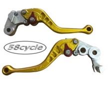 Kawasaki 2005-2006 ZX6R CRG Roll-A-Click Adjust Brake Clutch Levers Short Gold