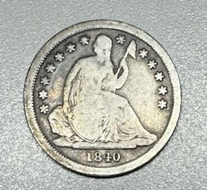 1840-O Liberty Seated 10c Silver Dime No Drapery