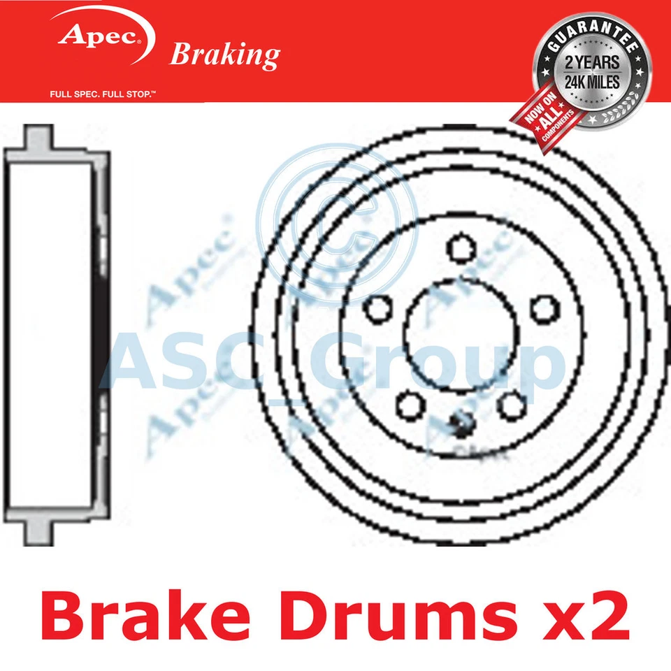 2x Apec 201.5mm (Interne) 5 Clou Rechange Arrière Frein à Main Frein De DRM9936 - Photo 1/1
