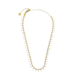 MARLU’ COLLANA GRUMETTA CON PENDENTI SMALTO BIANCO PVD ORO 18CN097G-W - Foto 1 di 3