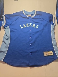 Majestic Los Angeles Lakers Warm Up Jersey Women XL Hardwood Classics Blue - Picture 1 of 11