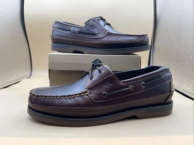 Sperry Mako 2 Eye Moc Amaretto Mens Leather Boat Shoes US11 - B1104124 - Image 1 of 4