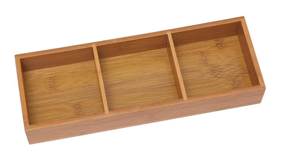 Lipper Intl 823 Bamboo 3-Compartment Organizer Tray, 11 5/8" x 4 1/8" x 1 3/4" - Image 1 of 1