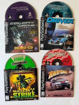 Lot of 4 PS1 Demo Discs (Colony Wars/Driver/Nuclear Strike/ Rally Cross 2) - Image 1 of 3