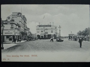 Isle of Wight RYDE, ROYAL PIER HOTEL / EAGLE HOTEL & S.W.Railway Office c1904 PC - Picture 1 of 5