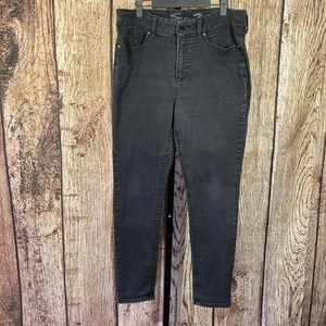 Seven7 Women's Black High Rise Straight Leg 5 Pocket Denim Jeans Size 14 - Picture 1 of 13