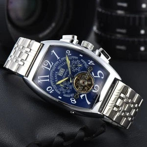 Men's steel belt watch large flywheel mechanical automatic watch - Picture 1 of 27