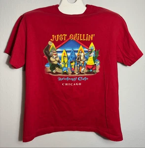 Vintage 00’s Rainforest Cafe Shirt Herren Large rot Just Chilling Chicago Just Chillin - Bild 1 von 5