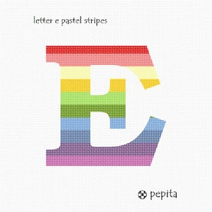 Letter E Pastel Stripes Needlepoint Kit or Canvas - Picture 1 of 2