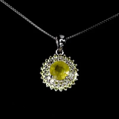 925 Sterling Collana Argento Rotondo Zaffiro 6mm Naturale Gemma Gioielli 1 - Immagine 1 di 4