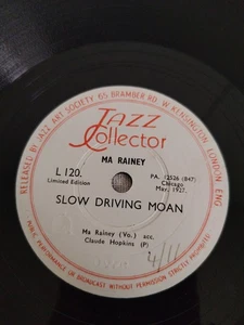 MA RAINEY SLOW DRIVING MOAN 78RPM JAZZ COLLECTOR L 120 - Imagen 1 de 3