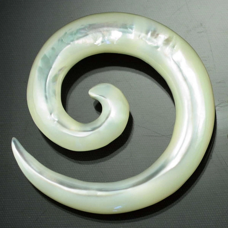 4mm oder 6mm Dehnungsspirale Muschel Perlmutt Ohr Tunnel Piercing Design 270 - Bild 1 von 1