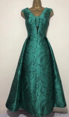 Stunning Coast Green Jacquard  Midi Maxi Occasion Dress Size 14. - Image 1 of 4