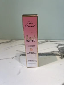 TOO FACED PEACH PERFECT COMFORT MATTE LIQUID FOUNDATION 48ml ganache uk - Picture 1 of 3