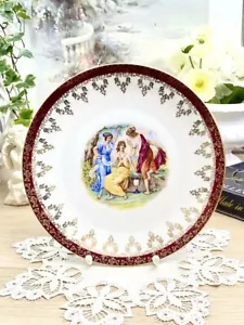Vintage Wandteller Drei Nymphen Böhmisches Porzellan Carlsbat Czechoslovaka 24 cm - Bild 1 von 5