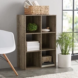 6 Cubed Storage Organizer. Rustic Brown - Picture 1 of 4