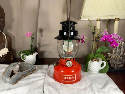 Vintage Red American Gas Machine Kamplite Lantern RARE LRL21A Coleman Globe VG++ Foto 1 de 4