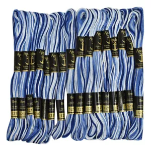 Anchor Threads Hand Embroidery Double Shaded Cotton Cross & Long Stitched-25 Pcs - Picture 1 of 4