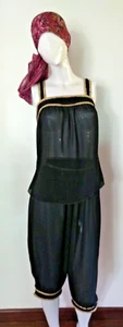 GENUINE 1970'S: VINTAGE SHEER HAREM STYLE CAMISOLE AND KNICKERBOCKER SET - Picture 1 of 18
