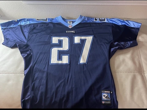 Reebok Pro Line Helmet Tag Eddie George Tennessee Titans jersey Size 52 XL Cover