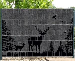Florence Forest 2 - Melange with Black Motif Print (Wilderness) Fence Print - Picture 1 of 2