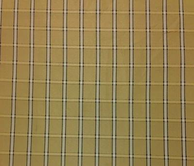 AVARI TELA PARA CORTINAS DE SEDA SINTÉTICA TEJIDA TAFETÁN CARAMELO A CUADROS POR YARDA 57"W Foto 1 de 4