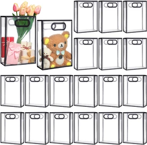 Clear PVC Gift Bags with Handles Transparent Plastic Gift Bag 20 Pcs - Picture 1 of 11