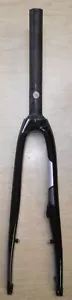 METALLIC BLACK/GRAY CARBON FIBER 700C ROAD BICYCLE FORK BIKE PARTS 648-2 - Picture 1 of 7