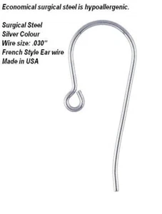 144 x USA French Ear Wire - Stainless Steel 304 Standard Loop - Picture 1 of 3