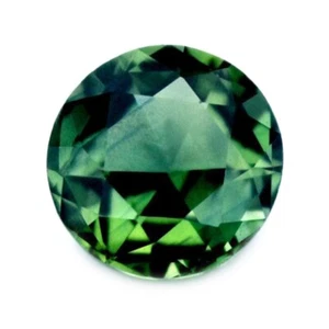 Certified 0.47ct Natural Bluish Green Sapphire VVS Clarity Rose Cut 4.6mm Round - Picture 1 of 2