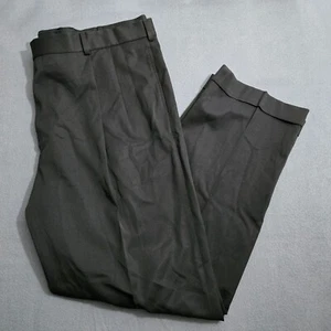 Brooks Brothers Madison 44X32 Black Pleated Cuffed 100% Wool Dress Pants - Picture 1 of 17