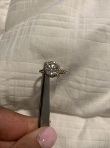 14kt Yellow Gold CZ Solitaire Ring 2k Eternity Band Size 7 - Picture 1 of 6