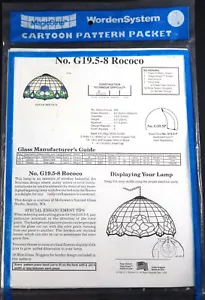 Worden G19.5-8 Rococo Pattern 19.5'' Tiffany Style Stained Glass Lamp w Blue Gla - Picture 1 of 7